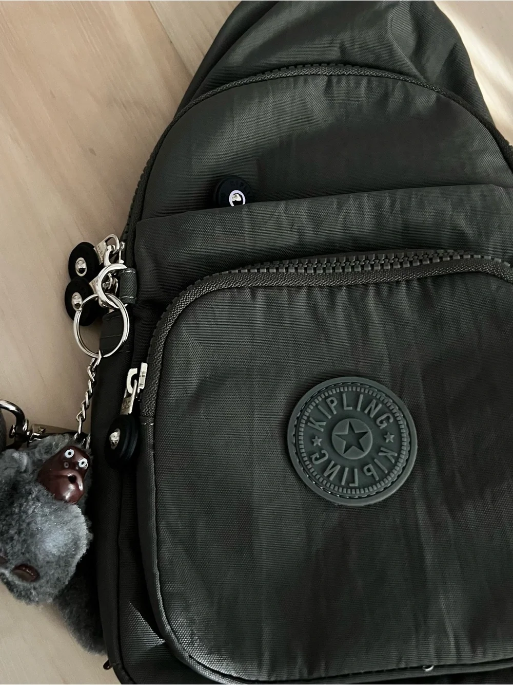 3-in-1 Convertible Anti-Theft Kipling Grey Compact Sling Backpack